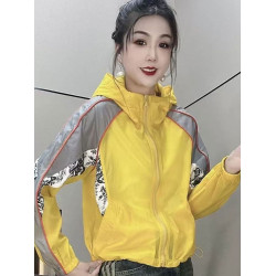 撞色拼接防曬衣連帽2024夏季新款時尚洋氣寬鬆休閒百搭薄款外套女