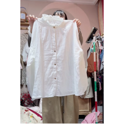 920雙層紗花邊領開衫上衣 胸圍150衣長66