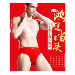 健將純棉三角內褲全棉大紅內褲牛年本命年禮盒裝送禮短褲鴻運結婚