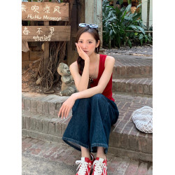 氣質針織無袖小背心女2025新款夏季修身顯瘦復古別致外穿打底上衣