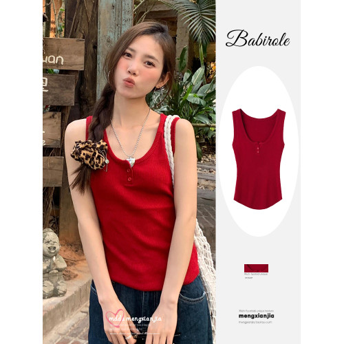 氣質針織無袖小背心女2025新款夏季修身顯瘦復古別致外穿打底上衣