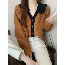 美拉德長袖襯衫女韓系早秋流行穿搭2025新款大碼胖mm顯瘦正肩上衣