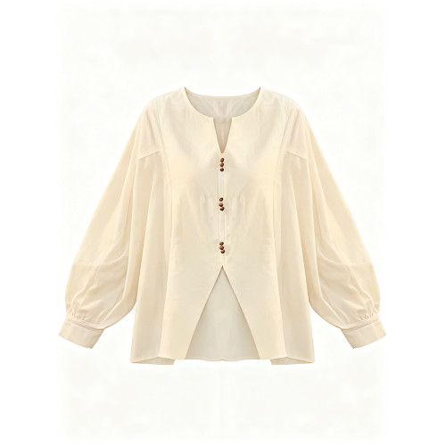 大碼設計感新中式長袖襯衫女2025新款秋季微胖MM寬鬆顯瘦早秋上衣