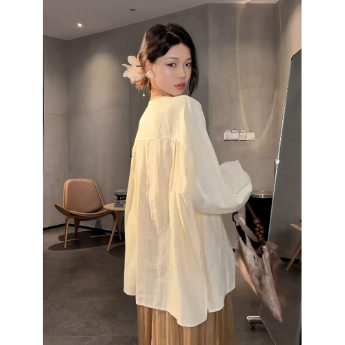 大碼設計感新中式長袖襯衫女2025新款秋季微胖MM寬鬆顯瘦早秋上衣