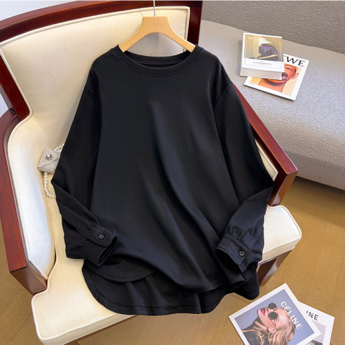 專櫃商場撤廻國際大牌剪標餘單女裝秋冬時尚寬鬆長袖T恤衛衣