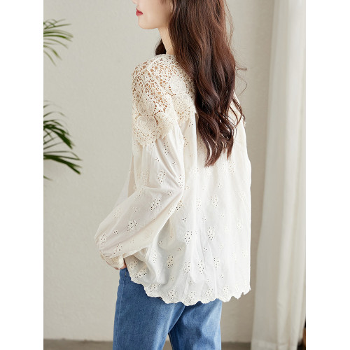 【好物推薦】【高品質】早春裝今年新款長袖蕾絲上衣漂亮洋氣小衫