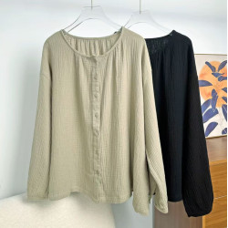 1221春款嬰兒棉雙層紗開衫上衣 胸圍156衣長65