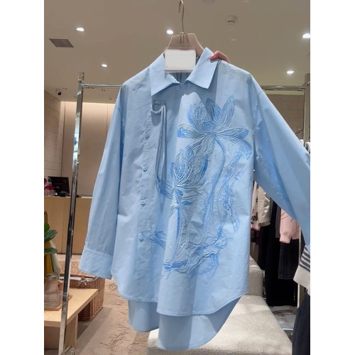 2026早春季新款復古新中式刺綉襯衫女設計感高級襯衣上衣潮