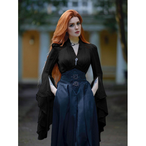 希與STUDIO哥特風中世紀宮廷風襯衫女亞文化不規則半裙套裝萬聖節