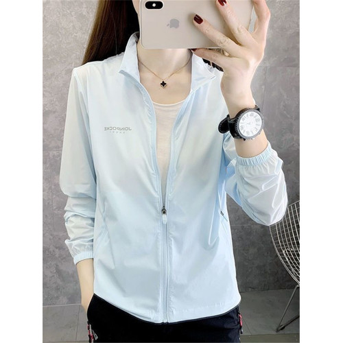 無帽薄款外套女立領夏季防紫外線防曬服戶外運動速乾透氣皮膚風衣