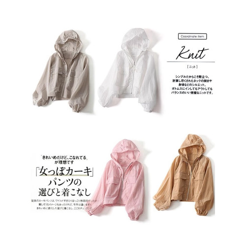 防曬衣女2025新款通勤百搭透氣輕薄外套寬鬆短款純色連帽防曬服