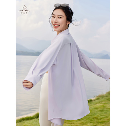 梵美人長款防曬衣女士防曬服襯衫原紗涼感UPF200+遮屁股瑜珈外套 梵美人長款防曬衣女士防曬服襯衫原紗涼感UPF200+遮屁股瑜珈外套
