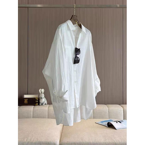 牛X貨 巨炸裂！今年流行亞麻長袖襯衫女夏季薄款寬鬆休閒百搭上衣