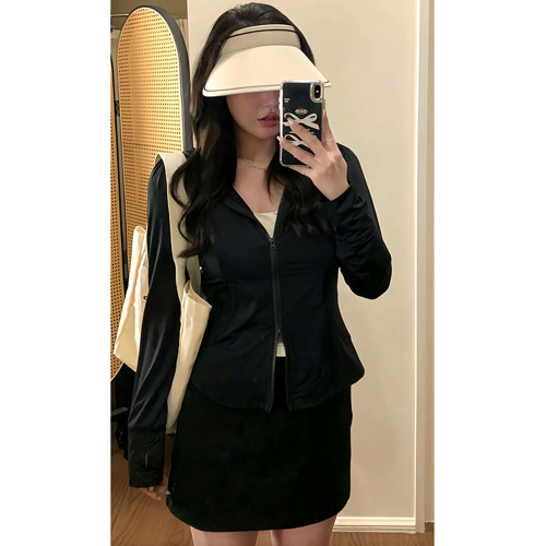 夏日穿搭涼感防曬衣運動開衫薄款外套女裝大碼微胖mm顯瘦上衣外搭