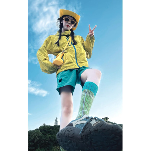 菠蘿黃多巴胺輕薄防曬衣女夏季蝴蝶速乾短褲山系戶外騎行運動套裝