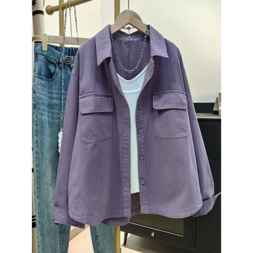 純棉襯衣女長袖韓版設計感休閒工裝秋季新款小個子寬鬆襯衫薄外套