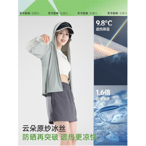 拓路客防曬衣服女2026新款正肩寬鬆顯瘦防紫外線薄冰絲外套灰色