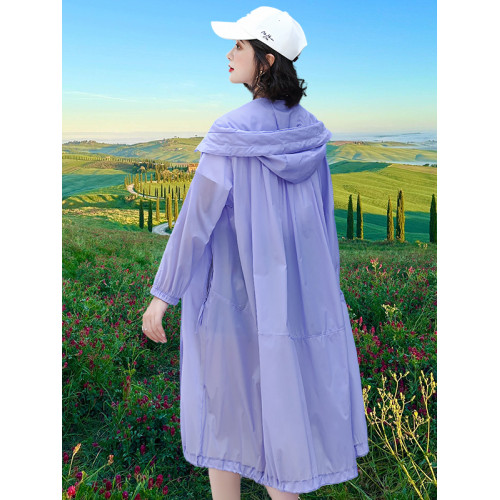 防曬衣女中長款2026夏季新款外穿旅遊透氣薄款高檔寬鬆防曬服外套
