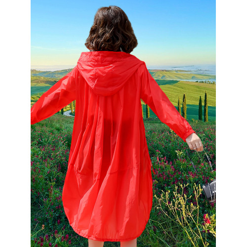 防曬衣女中長款2026夏季新款外穿旅遊透氣薄款高檔寬鬆防曬服外套