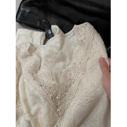 蕾絲衫法式上衣減齡通勤2026秋季長袖休閒別致設計感慵懶風打底衫