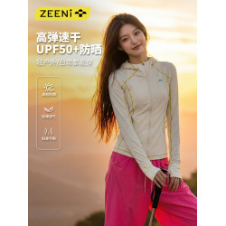 ZEENI 輕戶外多巴胺速乾衣吸濕抗菌排汗防曬服女防紫外線修身外套
