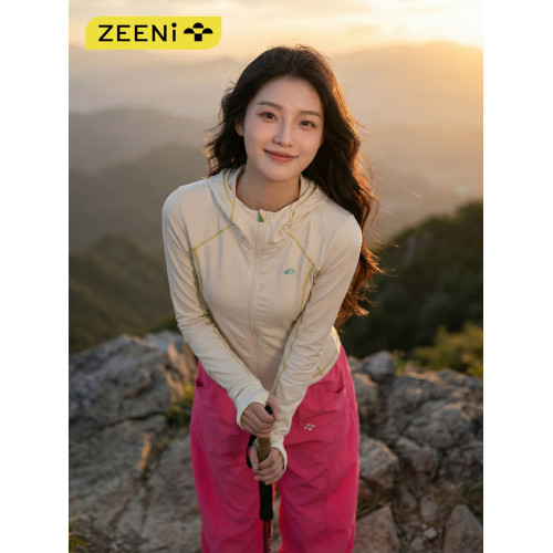 ZEENI 輕戶外多巴胺速乾衣吸濕抗菌排汗防曬服女防紫外線修身外套