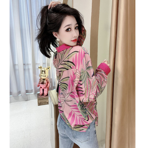 歐洲站2026春季新款寬鬆減齡民族風碎花襯衫女洋氣重工燙鑽上衣潮