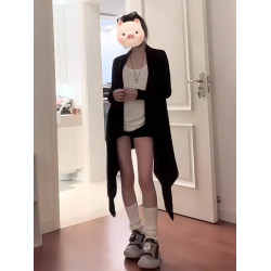 黑色中長款防曬服外套女夏季2026新款披肩外搭氣質超好看長袖上衣