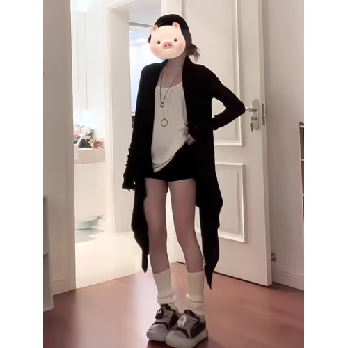 黑色中長款防曬服外套女夏季2026新款披肩外搭氣質超好看長袖上衣