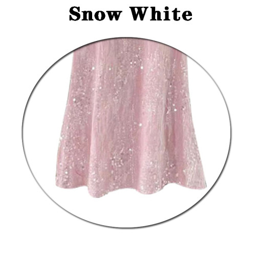 Snow White夏季新款2023復古重工亮片粉紅色珠片閃閃半身裙顯瘦潮