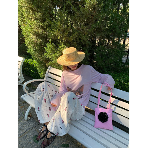 落落狷介 長袖上衣女2025年新款夏季冰絲防曬衣小個子寬鬆T恤紫色