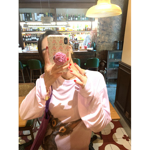 落落狷介 長袖上衣女2025年新款夏季冰絲防曬衣小個子寬鬆T恤紫色