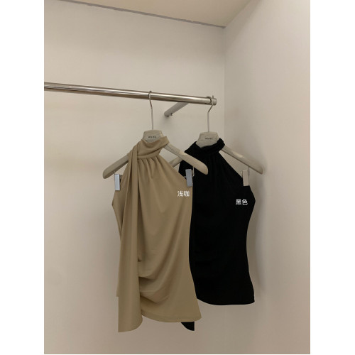 十三行 氣質飄帶掛脖修身吊帶顯瘦內搭無袖辣妹外穿上衣