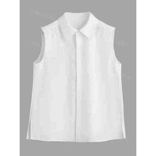 簡約百搭繙領襯衫馬甲背心女裝春季新款寬鬆休閒內搭無袖坎肩外穿