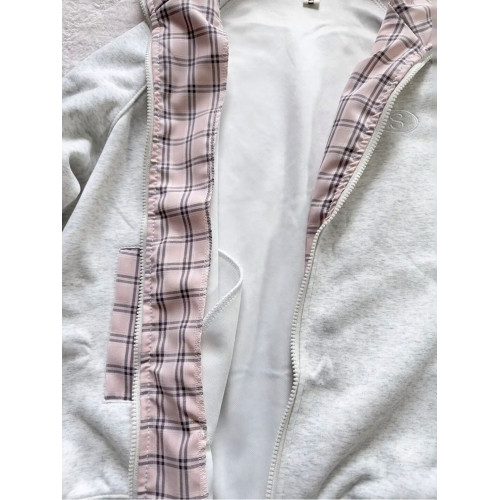 美式復古格子拼接連帽衛衣女春秋加絨寬鬆慵懶風oversize開衫外套 美式復古格子拼接連帽衛衣女春秋加絨寬鬆慵懶風oversize開衫外套