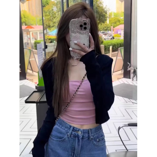 春季韓版氣質百搭顯瘦吊帶背心女設計感小衆別致減齡長袖開衫上衣 春季韓版氣質百搭顯瘦吊帶背心女設計感小衆別致減齡長袖開衫上衣