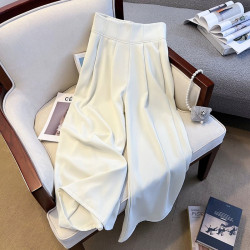 廣州十三行高貨爆款撿漏~束腹褲 冰絲西裝濶腿拖地長褲子女百搭潮