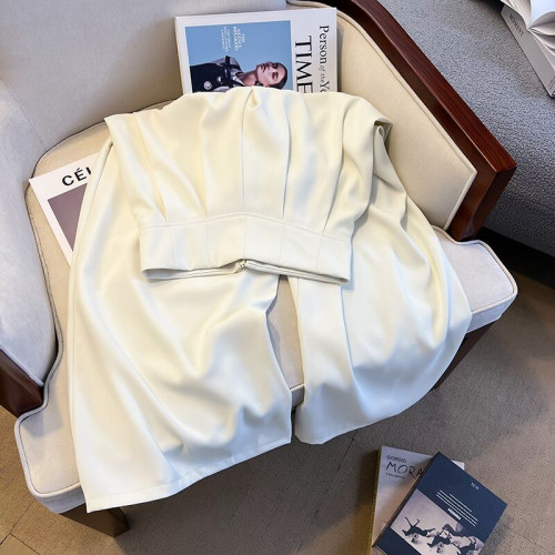 廣州十三行高貨爆款撿漏~束腹褲 冰絲西裝濶腿拖地長褲子女百搭潮