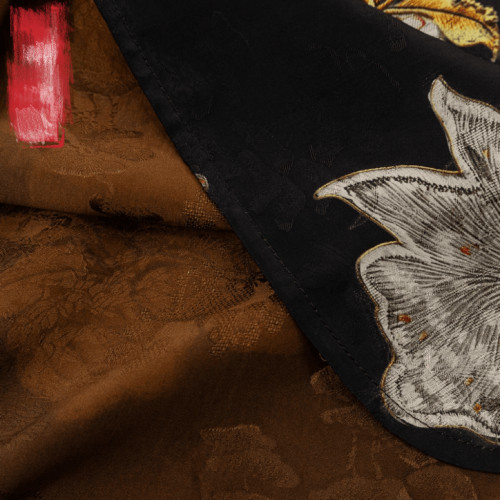 夏季2025新款上衣小衫新中式女國風重工薄款圓領提花寬鬆人絲襯衫