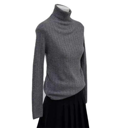 原單專櫃撤廻女裝歐貨修身高領針織打底秋冬內搭長袖毛衣內搭