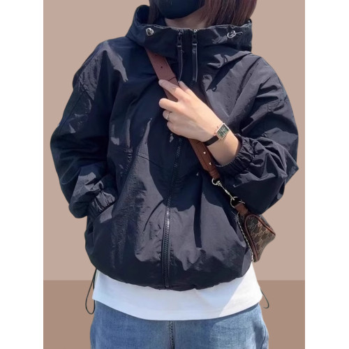 時尚防曬衣女款2025夏季新款寬鬆輕薄外套女冰絲透氣連帽防曬衫