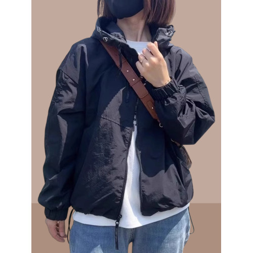 時尚防曬衣女款2025夏季新款寬鬆輕薄外套女冰絲透氣連帽防曬衫