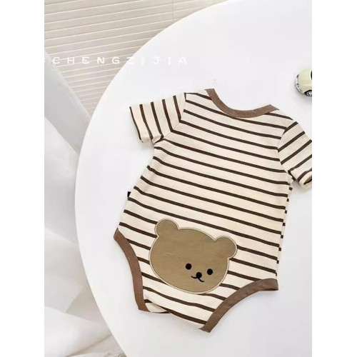 新生兒薄款三角包屁哈衣服嬰兒親子家連體衣男寶寶夏季可愛超萌外