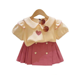 女寶寶夏裝小香風套裝2025夏季新款兒1童百搭上衣女2童韓版兩件套