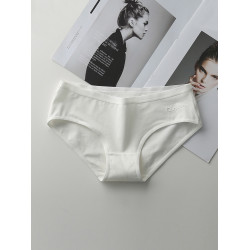 白色內褲女生純棉低腰無痕全棉100%抗菌襠中腰女士純色三角褲