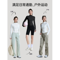 悅步防曬衣修身立領運動外套女款收腰顯瘦冰絲涼感連帽防曬瑜珈服