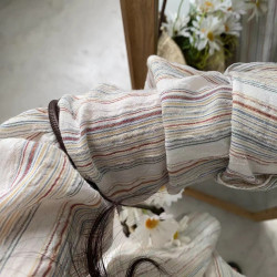 大碼胖妹妹慵懶風長袖襯衫防曬外套女復古條紋襯衣寬鬆顯瘦上衣夏