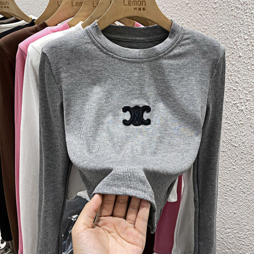 2025秋冬內搭黑色打底衫女洋氣時尚韓版圓領長袖T恤短款顯瘦上衣 2025秋冬內搭黑色打底衫女洋氣時尚韓版圓領長袖T恤短款顯瘦上衣