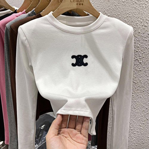 2025秋冬內搭黑色打底衫女洋氣時尚韓版圓領長袖T恤短款顯瘦上衣 2025秋冬內搭黑色打底衫女洋氣時尚韓版圓領長袖T恤短款顯瘦上衣