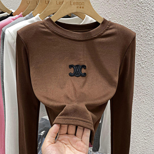 2025秋冬內搭黑色打底衫女洋氣時尚韓版圓領長袖T恤短款顯瘦上衣 2025秋冬內搭黑色打底衫女洋氣時尚韓版圓領長袖T恤短款顯瘦上衣